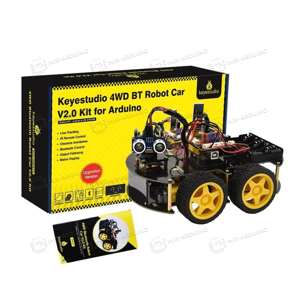 Купить набор для моделирования Ардуино (Arduino) 4WD BT Car V3.0 в  Владивостоке, цена 7990 рублей в Mir-arduino.ru